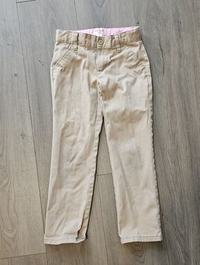 Cat & Jack Tan Chinos with Pink Waistband